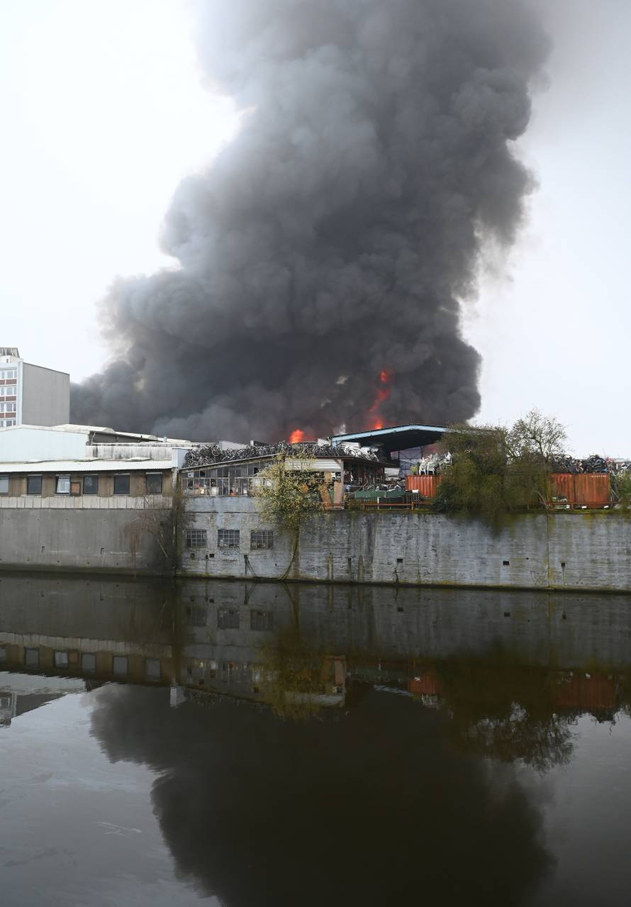 Major fire in Hamburg