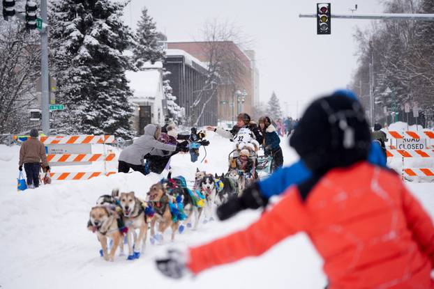 Ceremonial start of the 54th Iditarod Trail Sled Dog Race in Anchorage