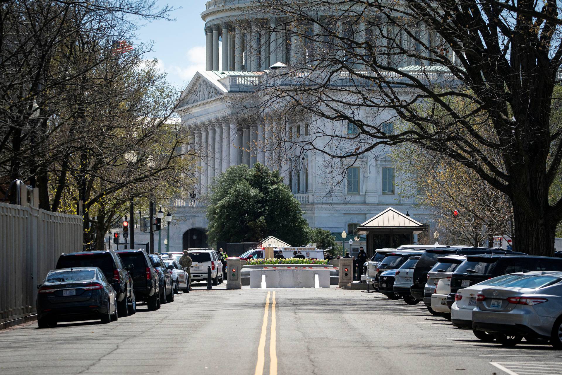 U.S. Capitol Police investigate following a security threat at the U.S. Capitol in Washington