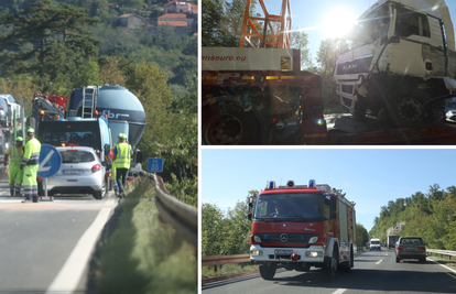 VIDEO Stravični prizori kod tunela Učka: Sudar 2 kombija i cisterne, poginuo jedan vozač