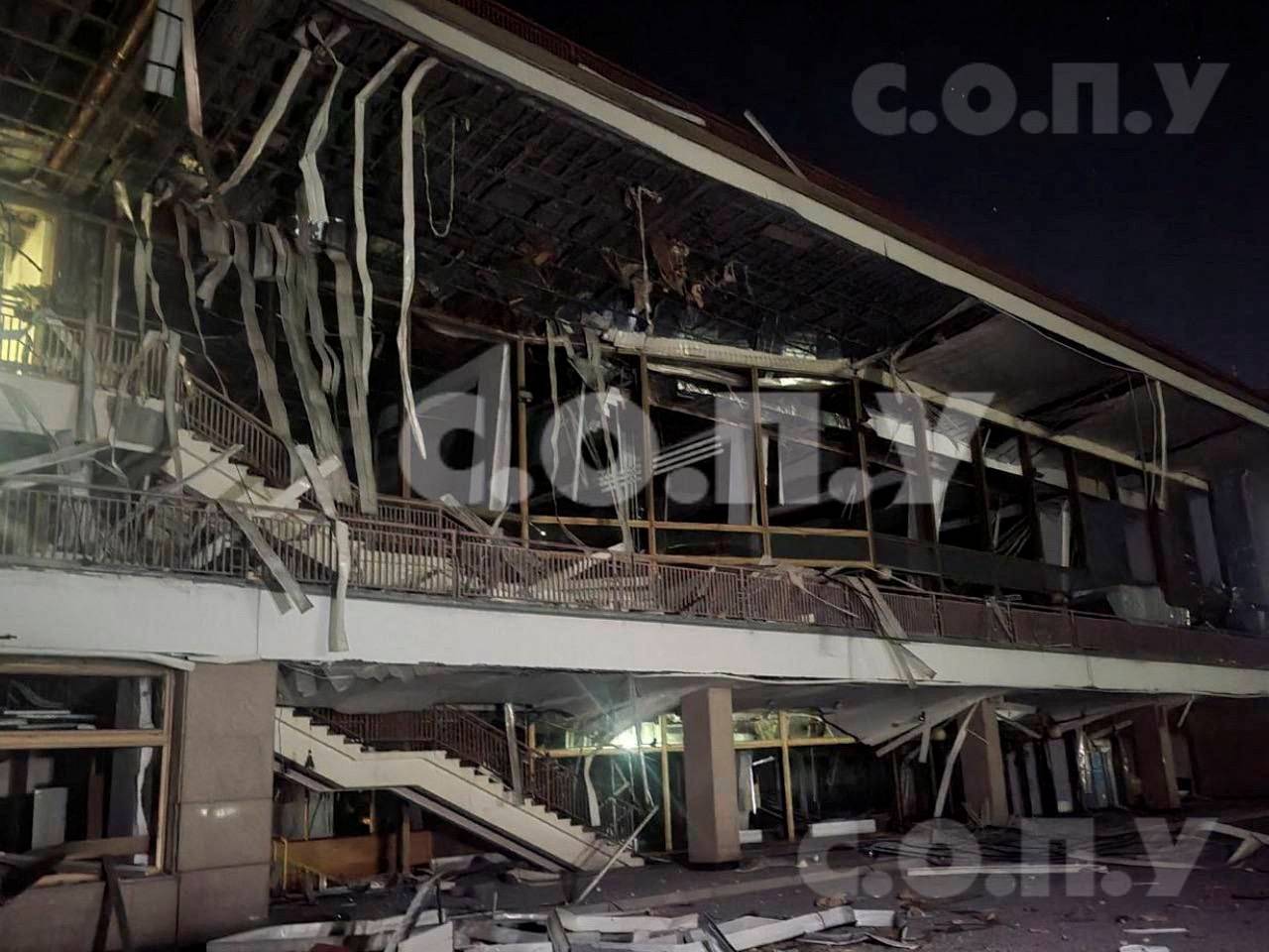 A view shows a damaged building, amid Russia's attack on Ukraine, in Odesa