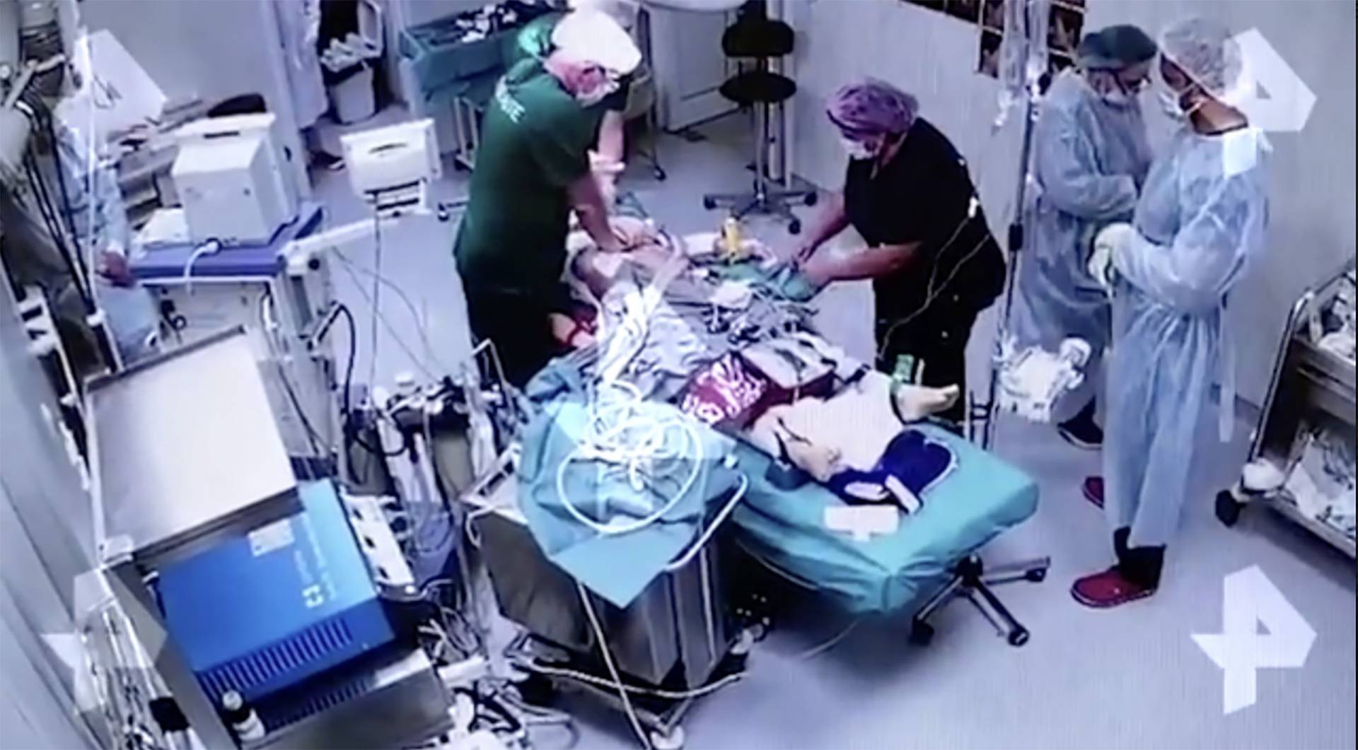 Surveillance footage shows Marina Lebedeva in the operation theatre. Marina Lebedeva, 31, died during a plastic surgery on her nose in a clinic in St Petersburg, Russia, on August 25, 2021.