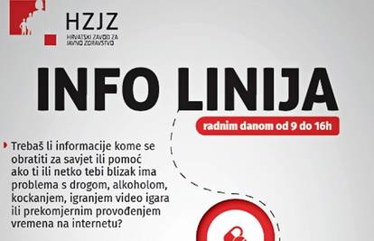 HZJZ otvorio svoju Info liniju za ovisnosti, daju savjete i podršku