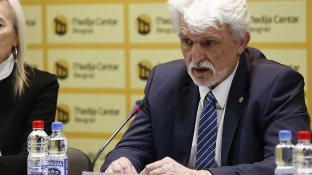 Beograd: Uoči godišnjice rata u Ukrajini, veleposlanik Ukrajine Volodimir Tolkač održao konferenciju za medije