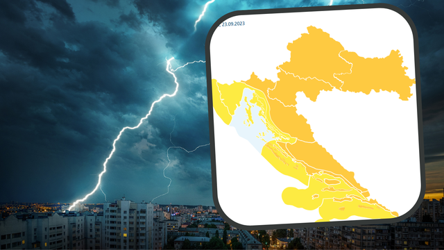 Izdano je upozorenje za cijelu Hrvatsku: Stiže nam jaka kiša, vjetar i grmljavinsko nevrijeme