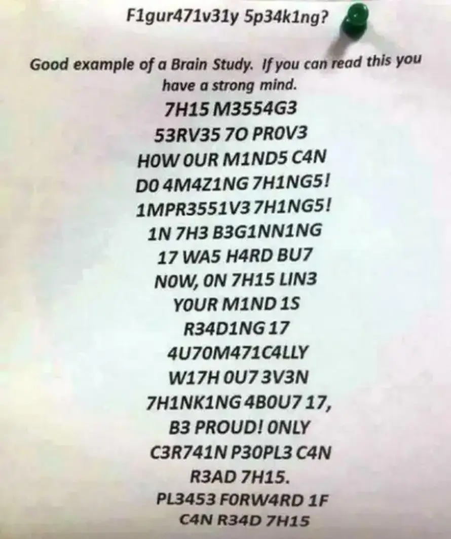 Ljdsuki mzoak je čdunsea svatr: Ako možete pročitati ovaj tekst - imate tzv. 'poremećaj' mozga