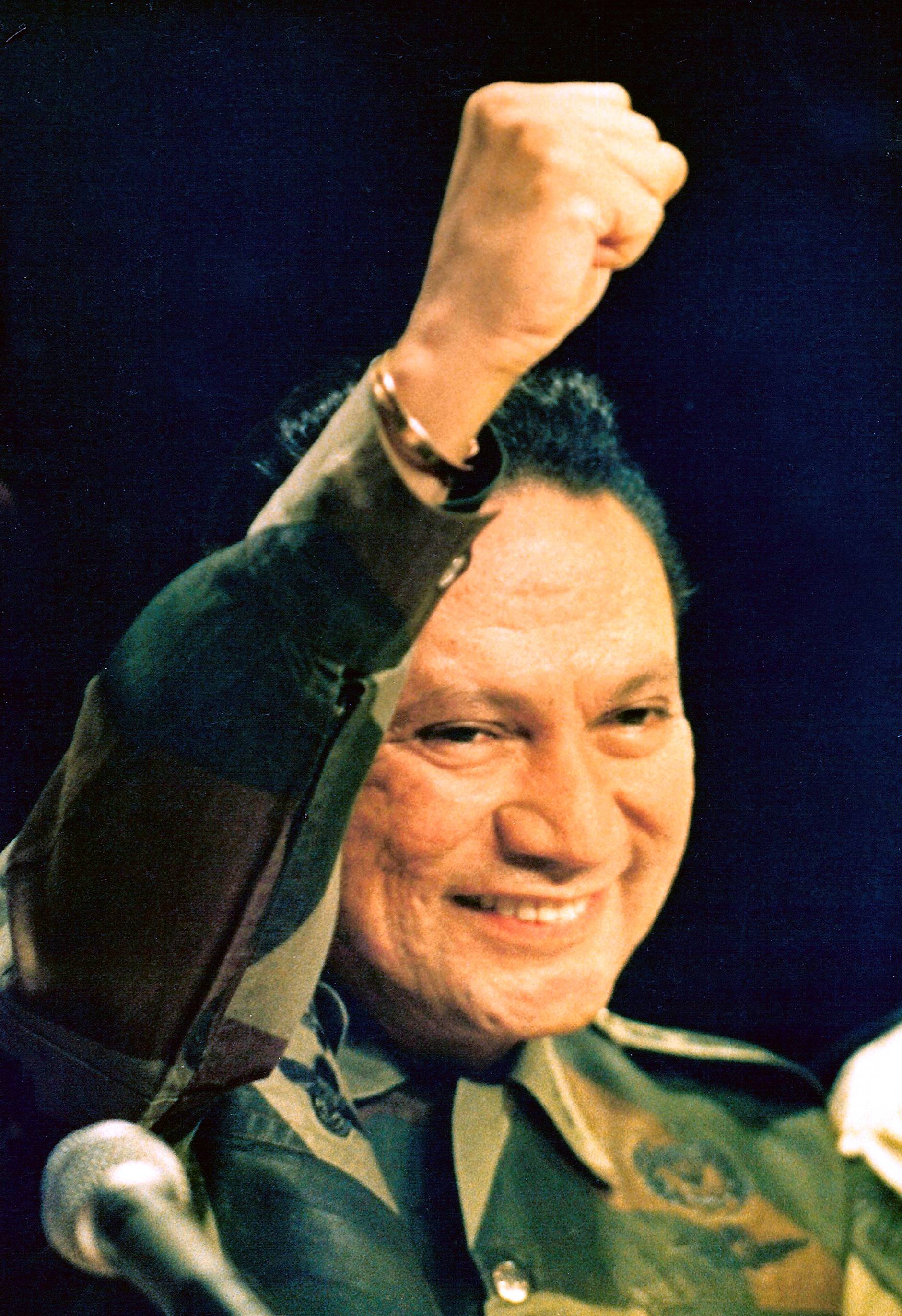 FILE PHOTO: File photo shows Panamanian strongman Noriega giving a speech in Panama City