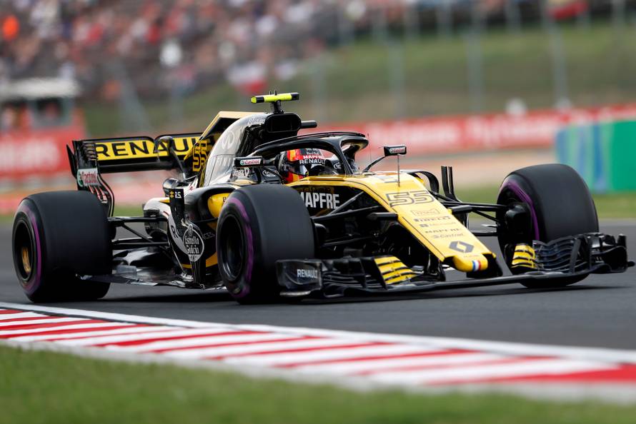 FILE PHOTO: Renaultâs Carlos Sainz Jr during practice at Hungaroring, Budapest, Hungary - July 27, 2018