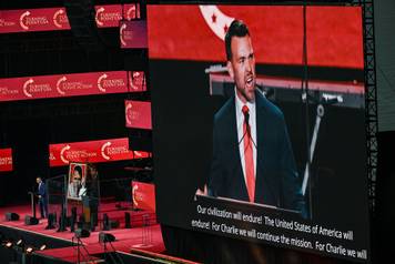 Memorial service for slain conservative commentator Charlie Kirk, in Glendale