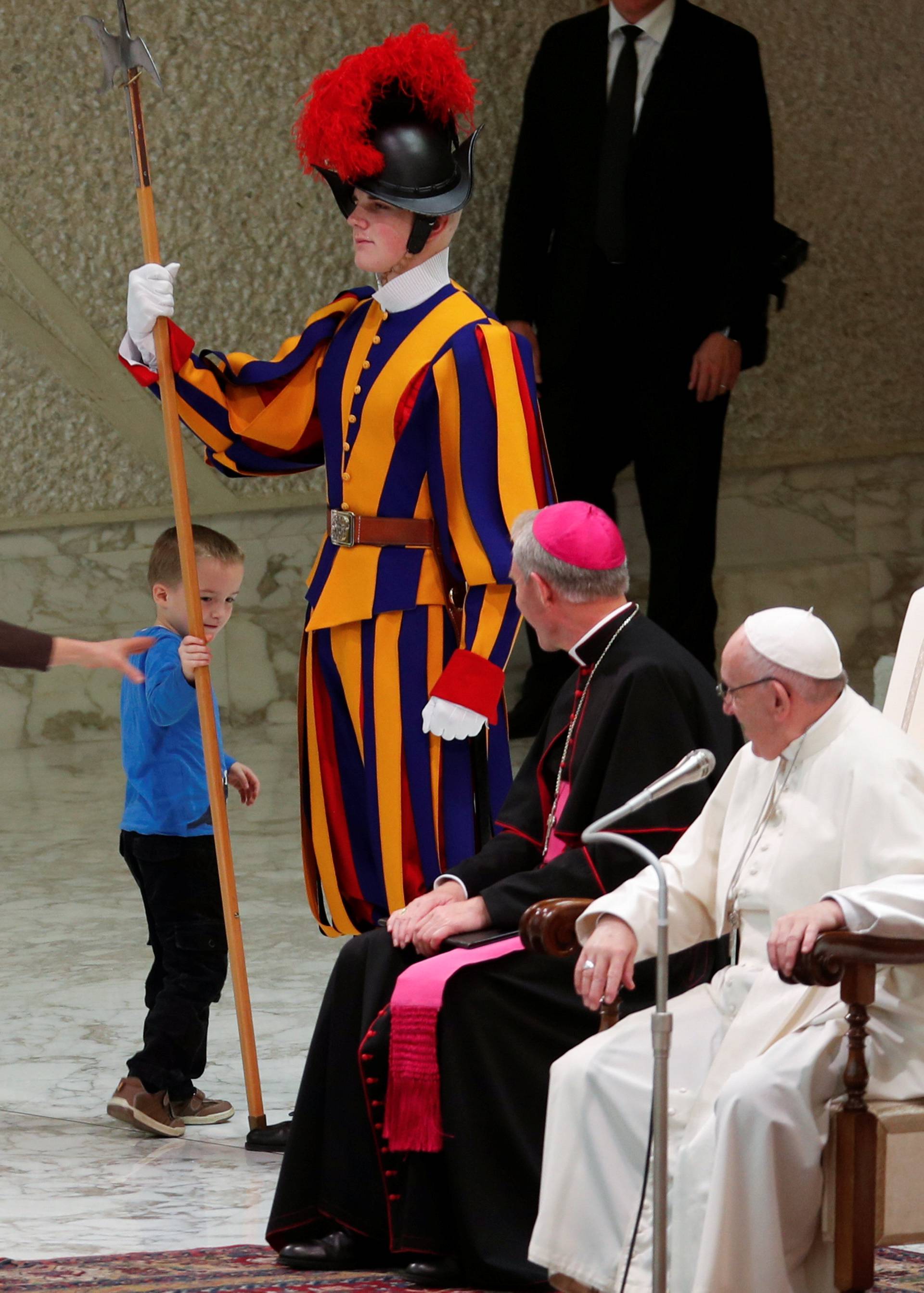 Pope Francis leads the weekly general audience at Paul VI hall at the Vatican