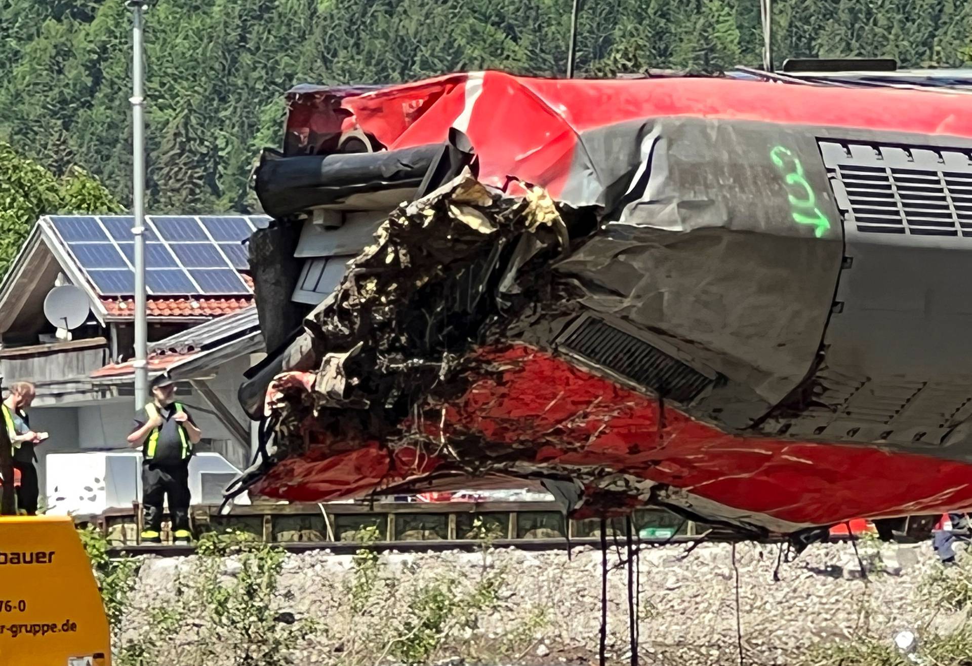 Derailed train near Garmisch-Partenkirchen