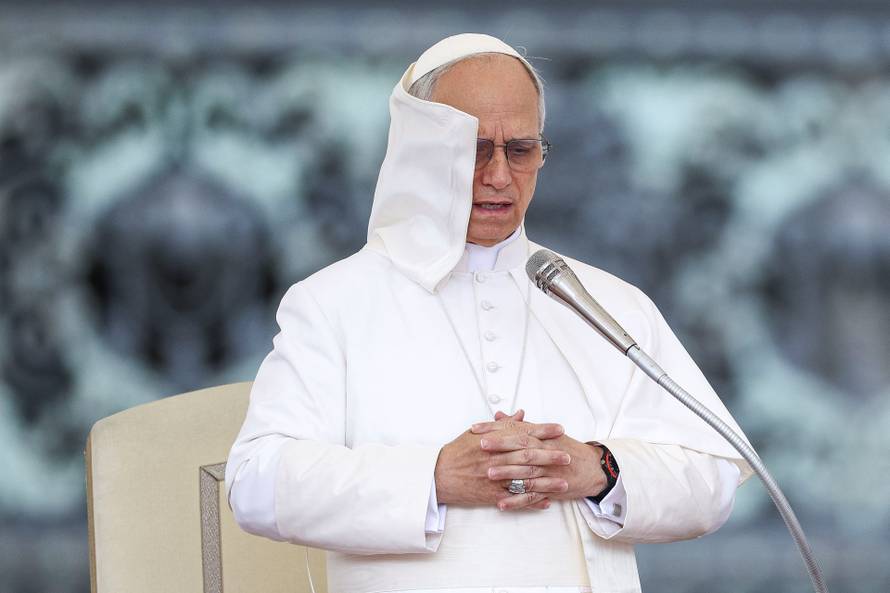 Pope Leo XIV holds his first general audience in St. Peter's Square, at the Vatican