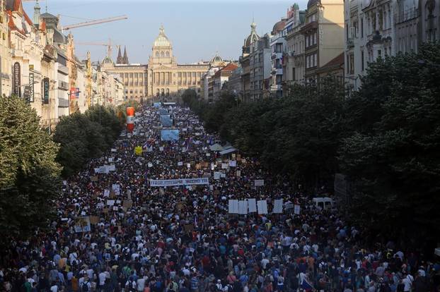 Protest rally demanding resignation of Czech Prime Minister Andrej Babis in Prague