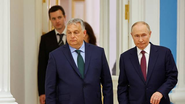 Hungary's Prime Minister Orban and Russia's President Putin attend a press conference in Moscow