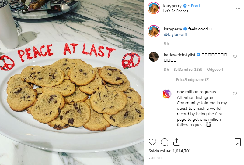 Katy Perry ispekla je za Taylor Swift 'pomirbene' kolačiće...