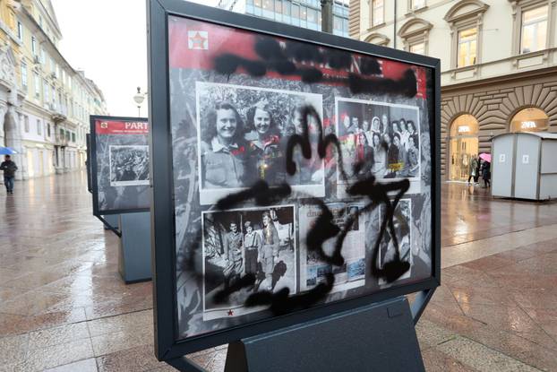 Rijeka: Vandali uništili izložbu "Partizanke" na Korzu