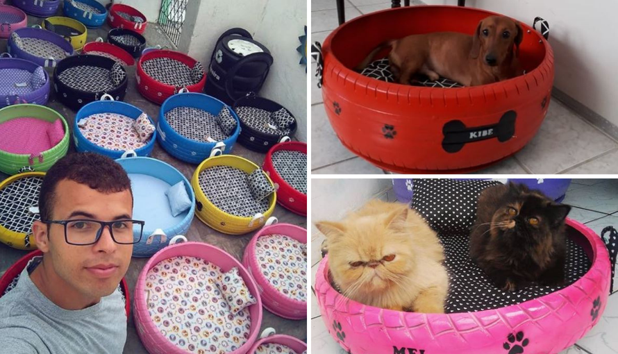 Ovaj umjetnik gume pretvara u udobne krevete za pse i mačke