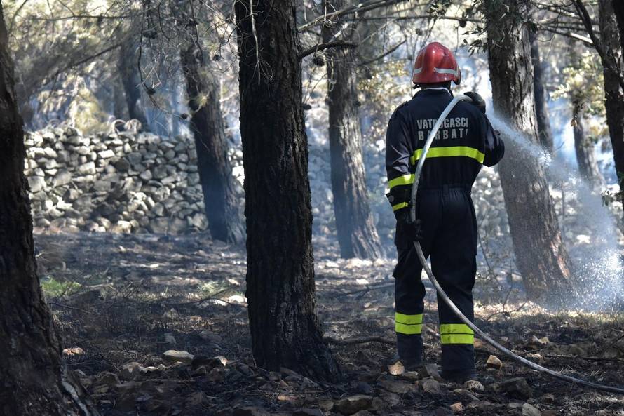 PoÅ¾ar kod Novalje nakon cijele noÄi stavljen pod kontrolu