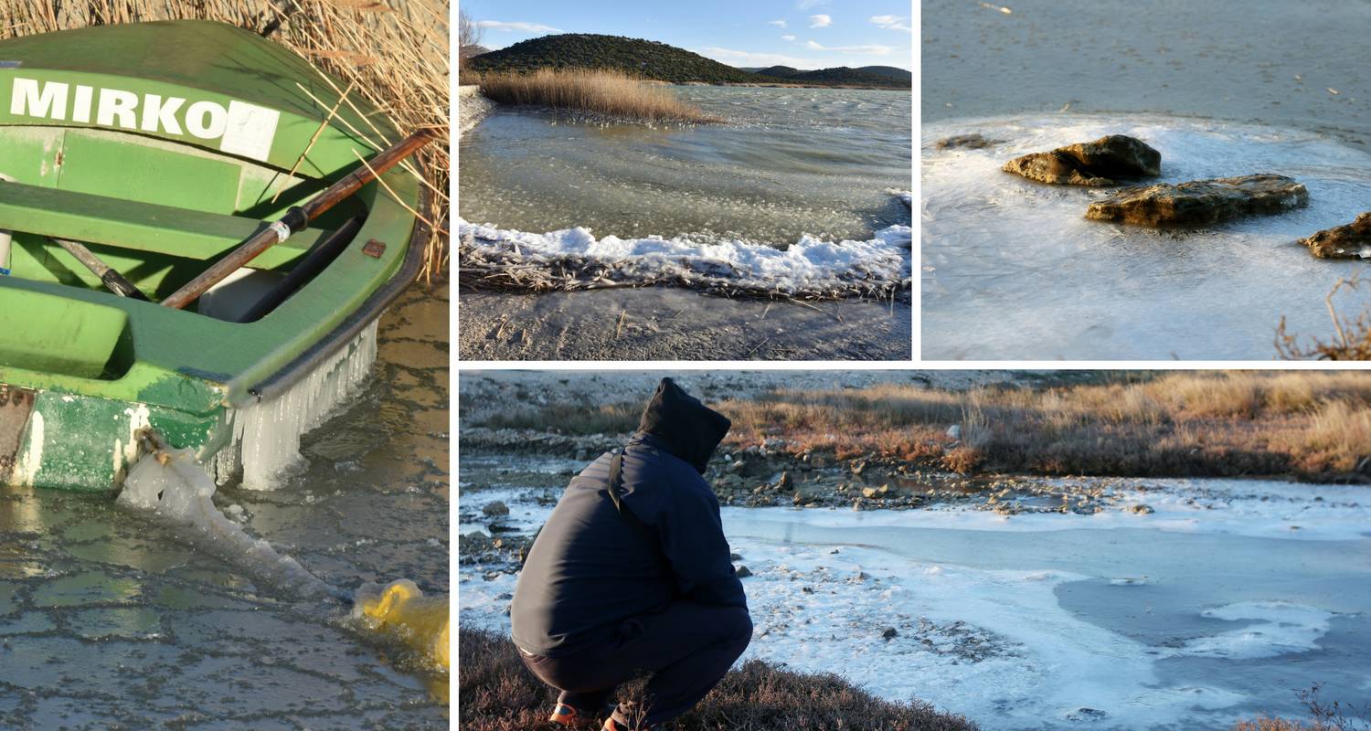 Bura i hladnoća zaledile more kod Tisnog, ali i Vransko jezero