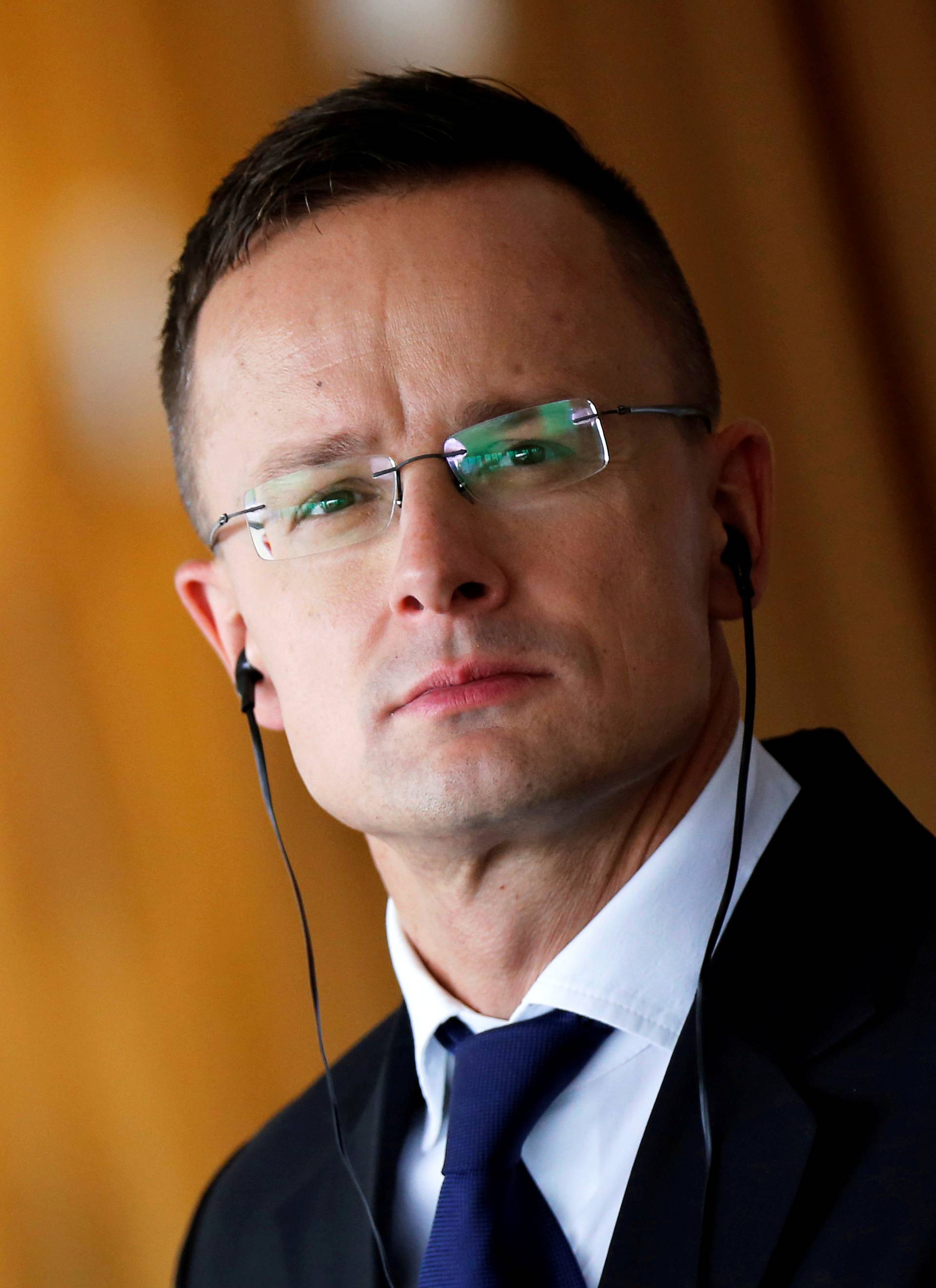 FILE PHOTO: Hungarian Foreign Minister Peter Szijjarto attends a news conference at the Itamaraty Palace in Brasilia