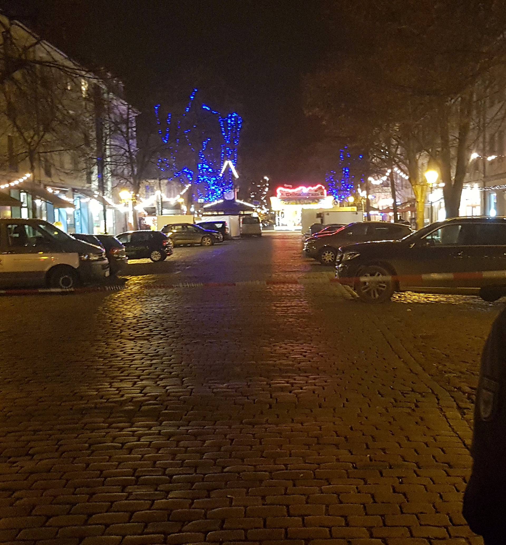 Evacuated Christmas market in the German city of Potsdam