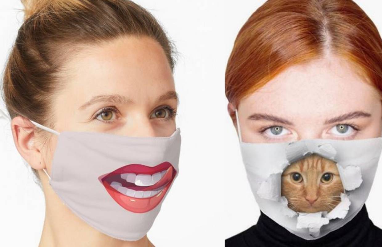 Smiješno lice: Pamučne maske komičnog, neobičnog dizajna