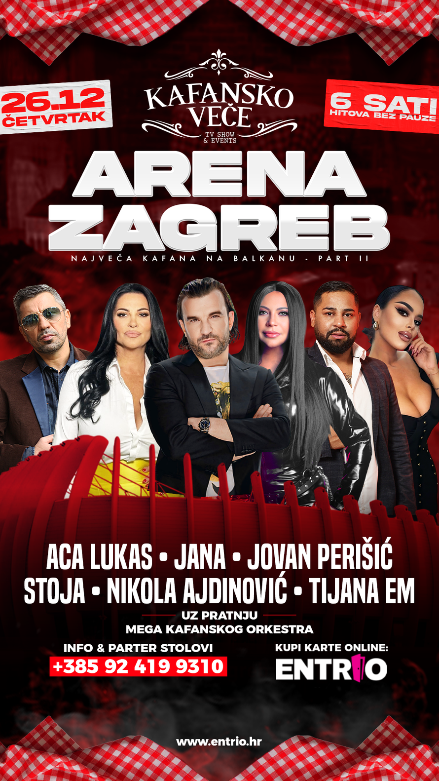 U Areni Zagreb će za vrijeme Božića svirati narodnjaci: Aca Lukas, Stoja i drugi folkeri...