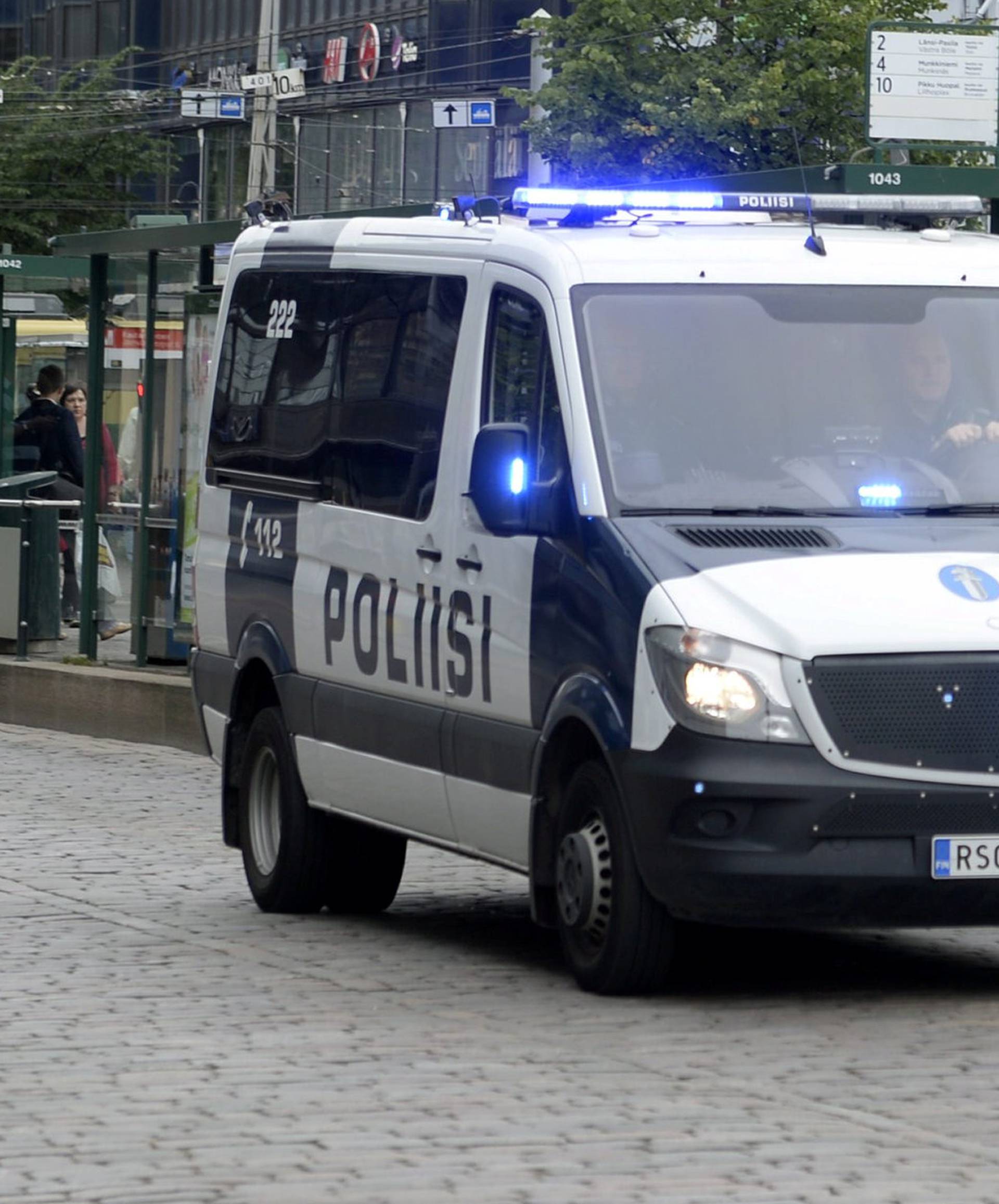 Finnish police patrol the streets, after stabbings in Turku, in Central Helsinki