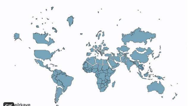 Na ovoj stranici možete vidjeti stvarnu veličinu svake države