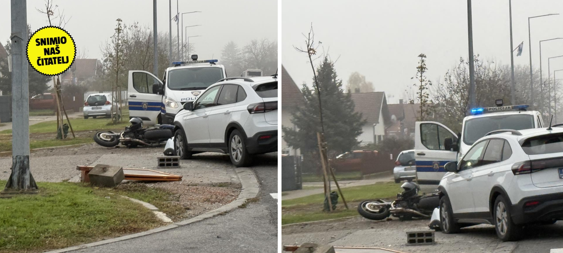 FOTO Autom naletio na motor u Vukovaru: Ozlijeđen motociklist