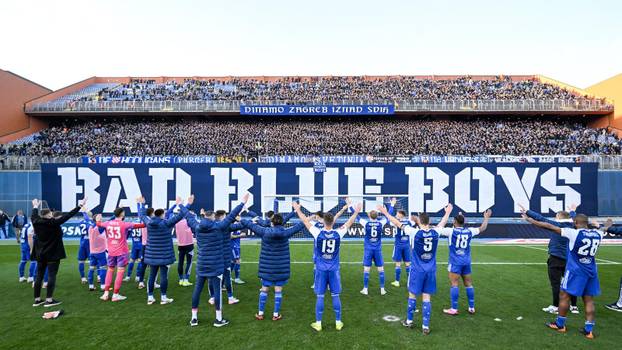 Zagreb: Slavlje igrrača GNK Dinamo nakon što su pobijedili Rijeku s 1:0