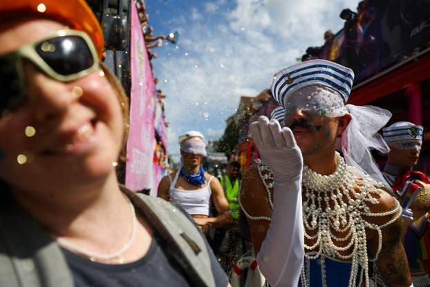 Revellers attend the annual Christopher Street Day (CSD) LGBTQ+ Pride demonstration, in Hamburg