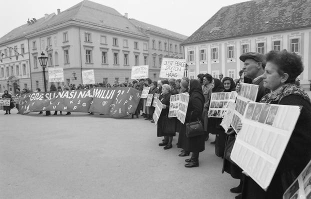 Prosvjed u Zagrebu za sve nastale u Vukovaru, 13.11.1995.