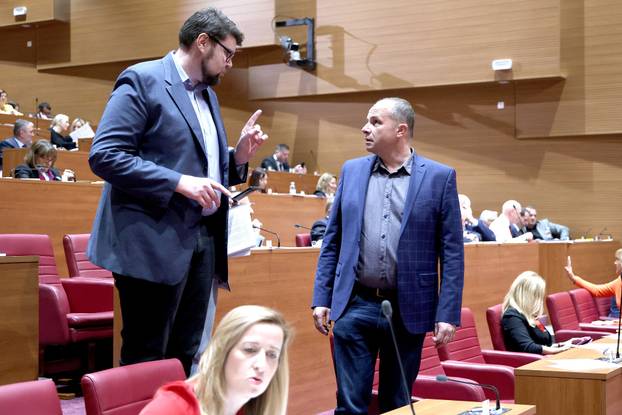 Zagreb: Razgovor Sinise Hajdaša Dončića i Peđe Grbina prije početka glasovanja