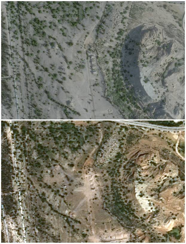 A satellite image of Kharg Island, before U.S. strikes