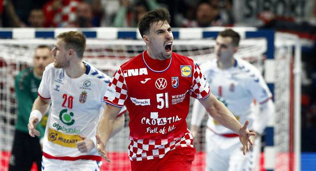 EHF 2022 Men's European Handball Championship - Group C - Croatia v Serbia