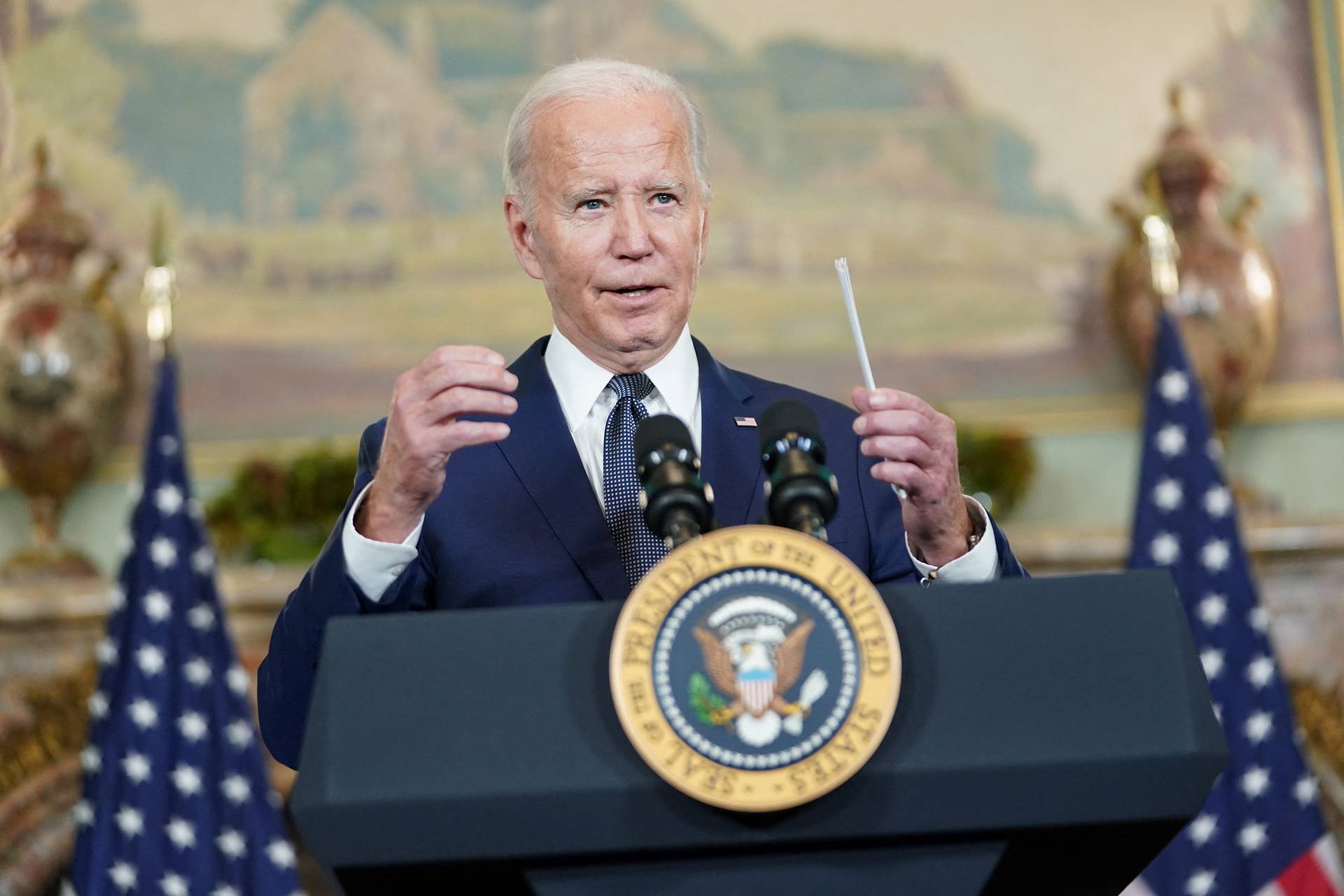 U.S. President Joe Biden holds a press conference about his meeting with Chinese President Xi Jinping before the start of the APEC summit in Woodside