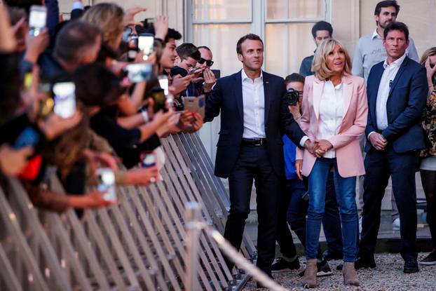 French President  Emmanuel Macron and his wife Brigitte Macron the 
