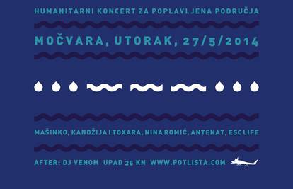 Humanitarni koncert u Močvari 27. 5. za poplavljena područja