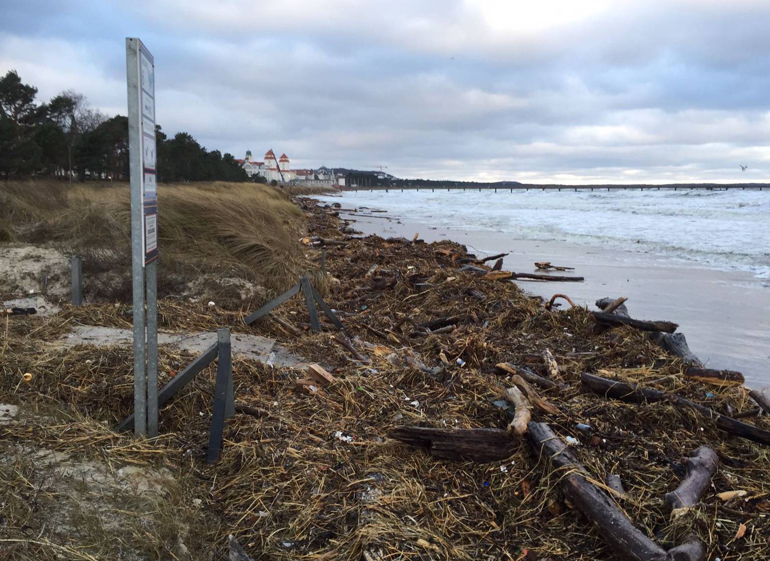 Aftermath of storm tides along the German Baltic coast