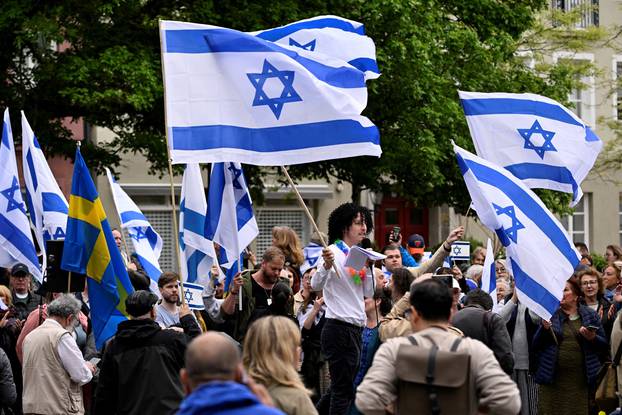 A pro-Israel demonstration to pay tribute to Israel's participant Eden Golan in the 68th edition of the Eurovision Song Contest