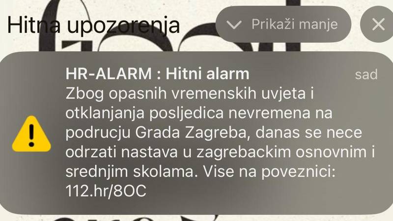 FOTO Zagrepčanima zbog nevremena na mobitelu svirao alarm, stigle poruke upozorenja
