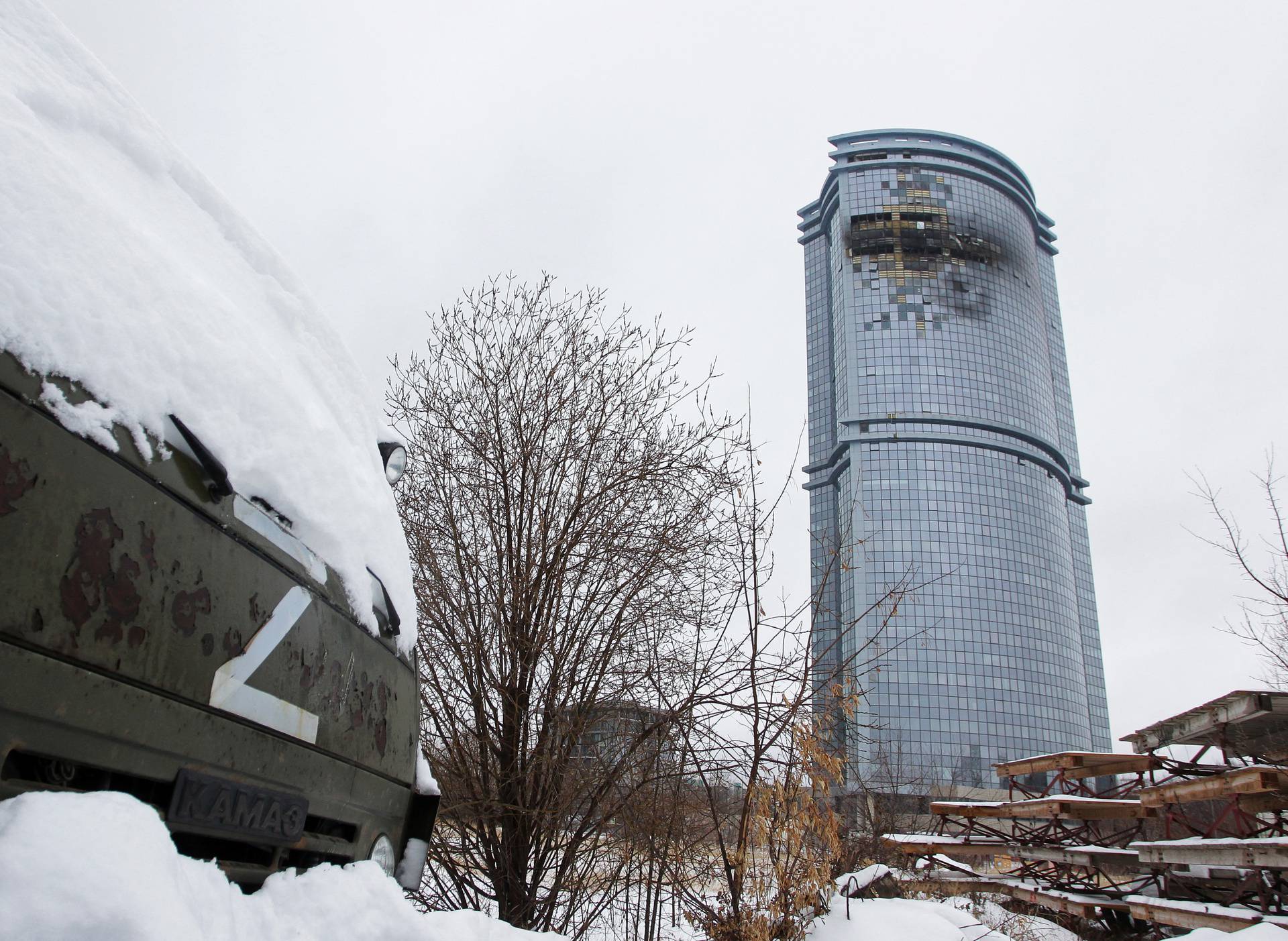 Aftermath of a drone attack in Kazan