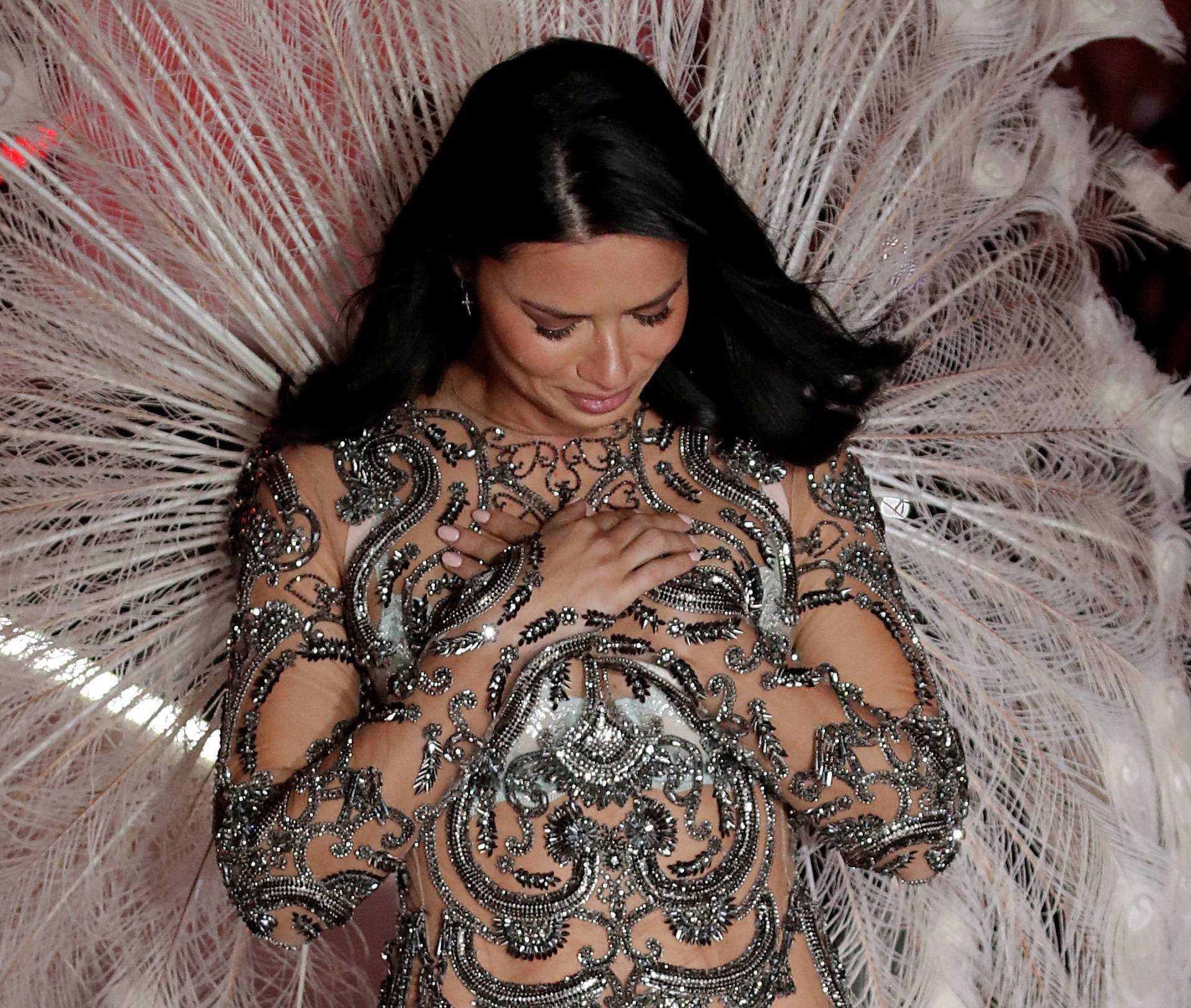 Model Adriana Lima presents a creation during the 2018 Victoria's Secret Fashion Show in New York