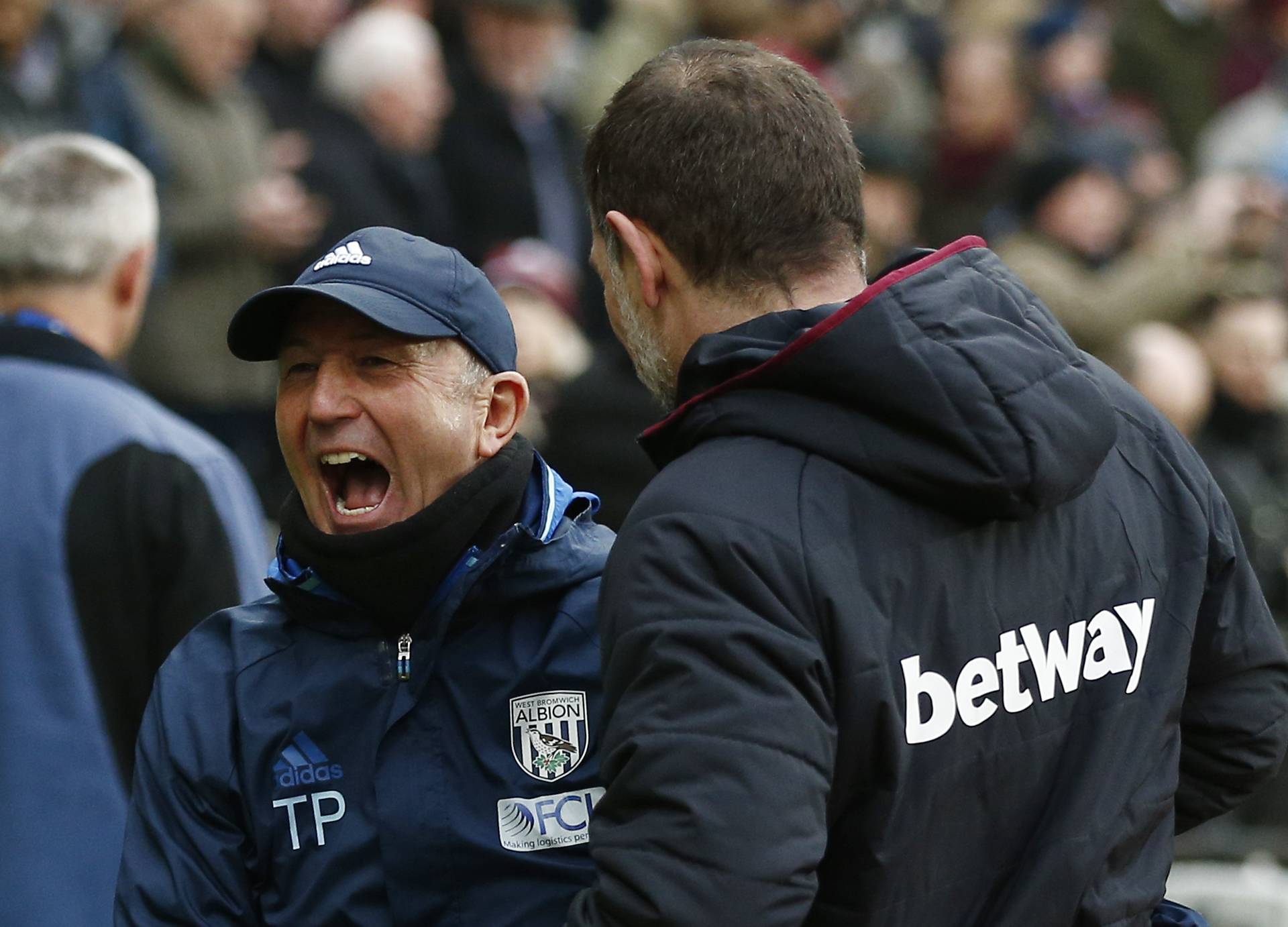 West Ham United manager Slaven Bilic and West Bromwich Albion manager Tony Pulis