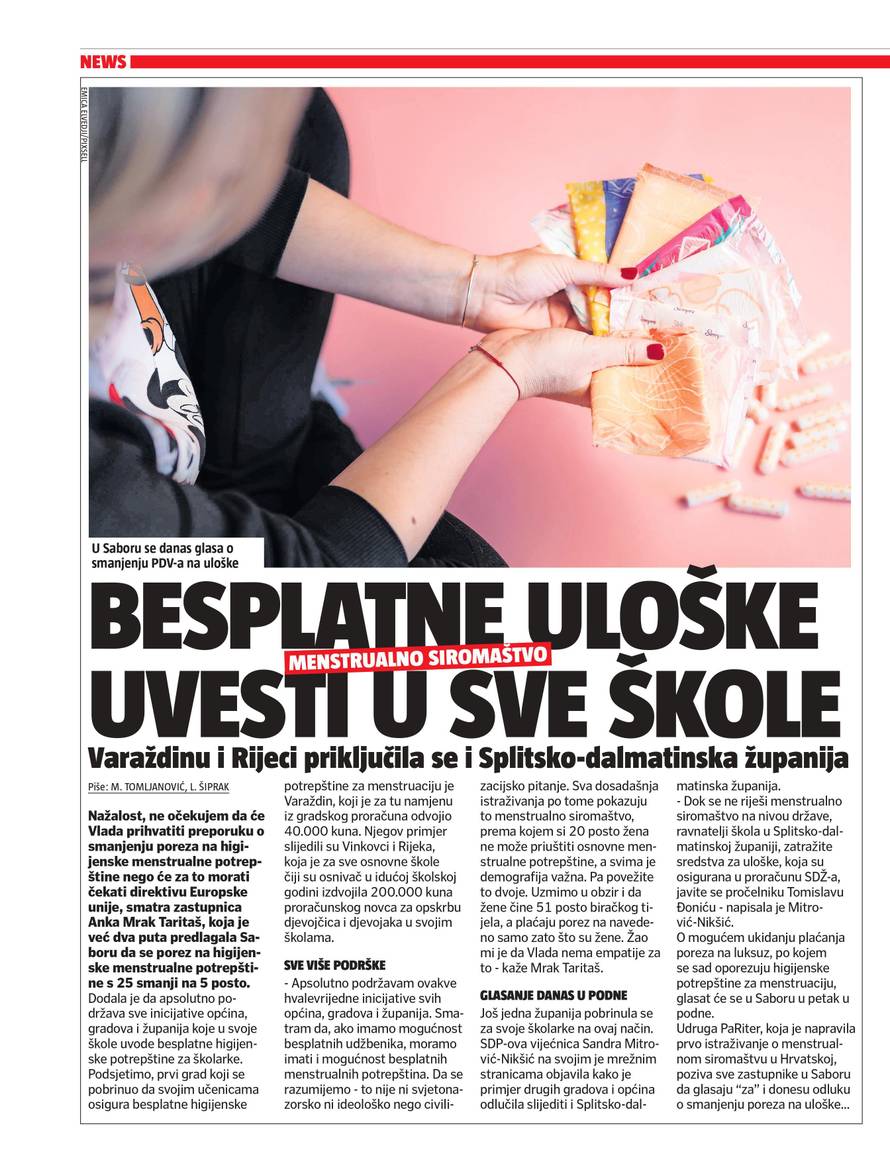 Aktivisti i zastupnica pozdravili odluku: Bravo za uloške u školama, sad smanjite porez