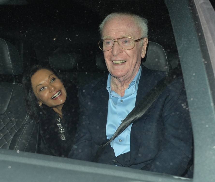 Michael Caine Using a Walker as he Leaves Drury Lane Theatre