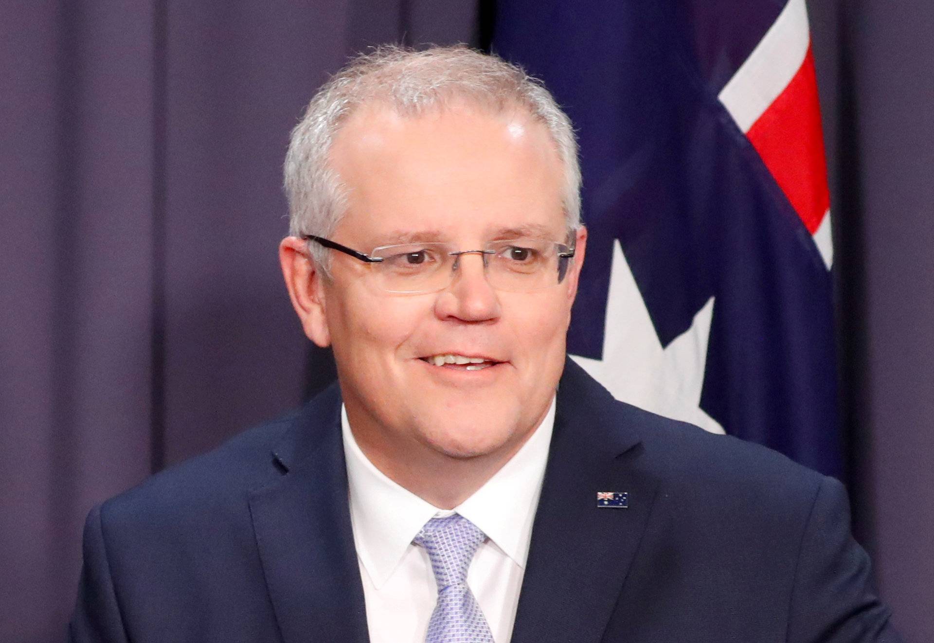 FILE PHOTO: The new Australian Prime Minister Scott Morrison attends a news conference in Canberra