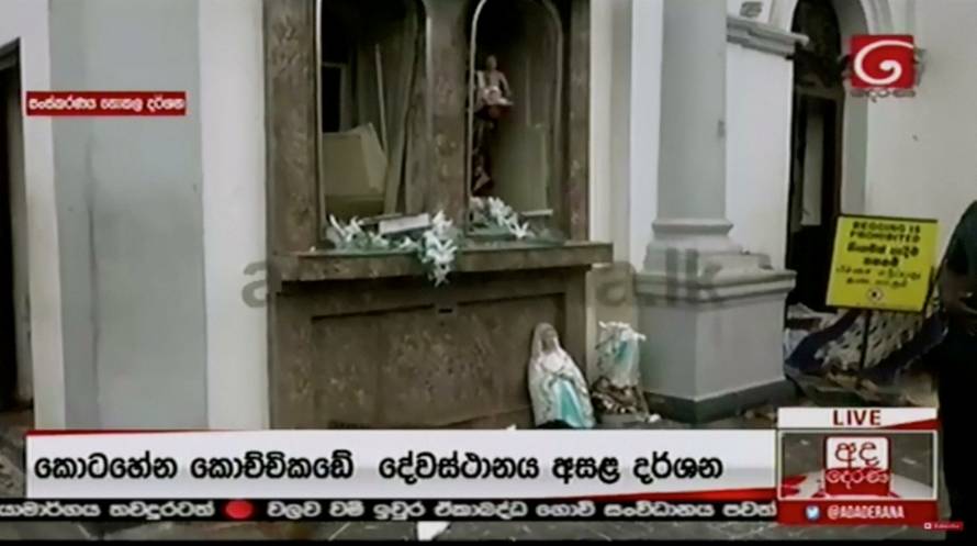 Damage is seen at St Anthony's church after explosions hit churches and hotels in Colombo