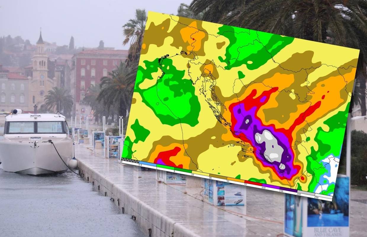 Meteorolozi upozorili: 'Dolaze olujne kiše, moguće su poplave, najgore na jugu Dalmacije'